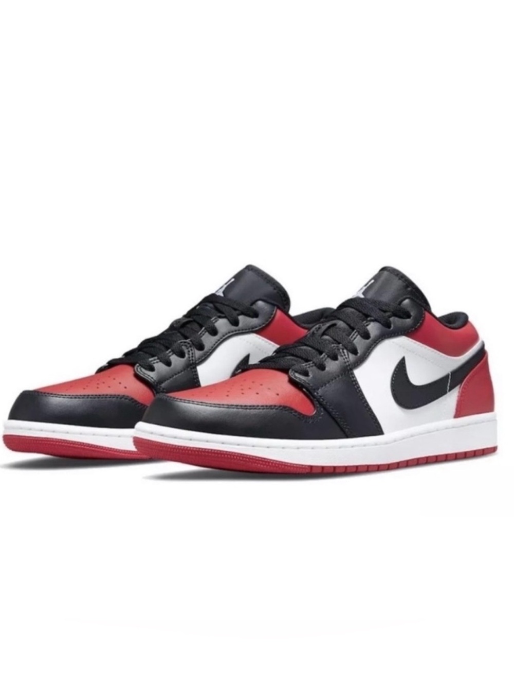 Nike Jordan 1 Low Bred Toe Red, Black & White size 6Y